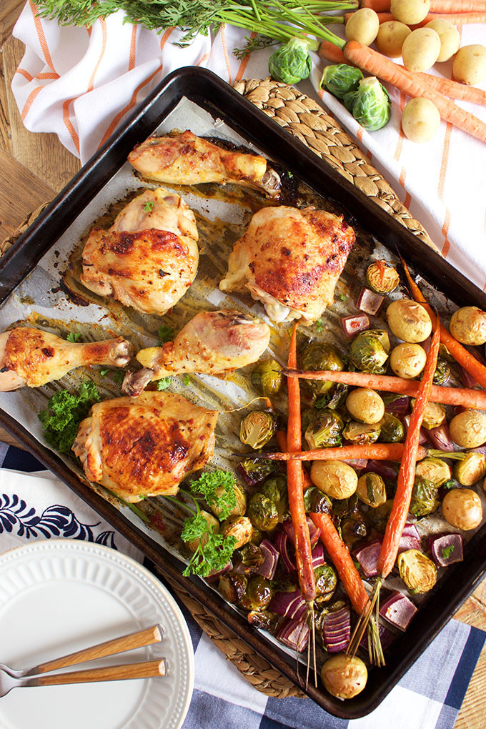 Sheet Pan Chicken Thighs And Potatoes
 Sheet Pan Chicken with Brussel Sprouts Carrots and