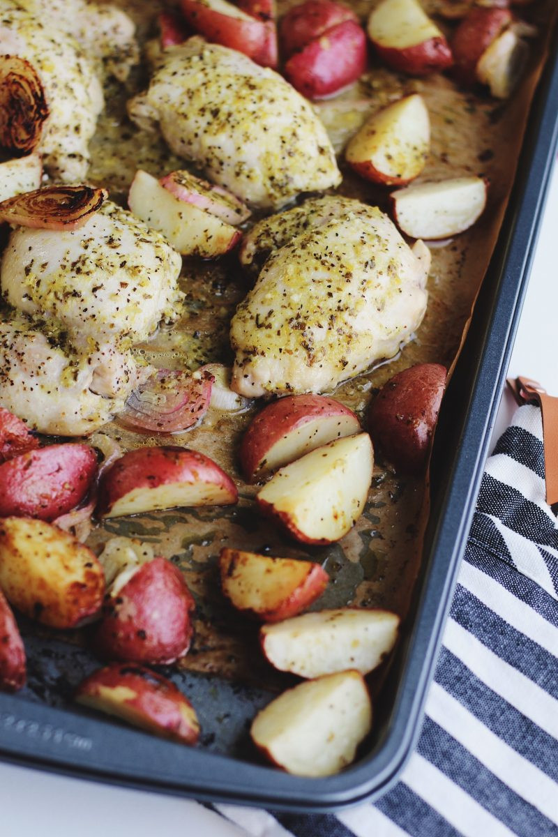 Sheet Pan Chicken Thighs And Potatoes
 Extra Easy Sheet Pan Chicken Thighs and Potatoes with