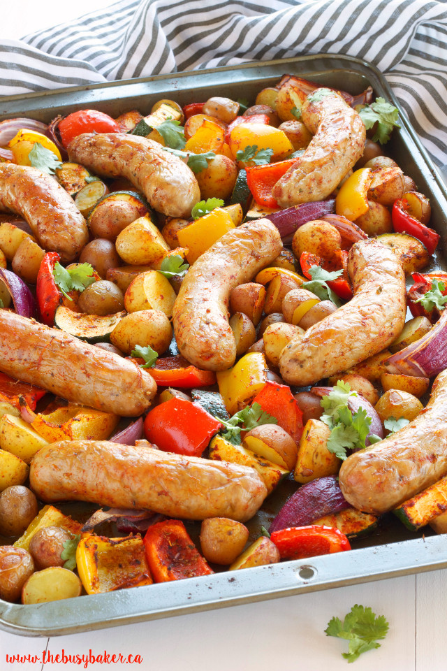 Sheet Pan Dinners Sausage
 Italian Sausage Sheet Pan Dinner The Busy Baker