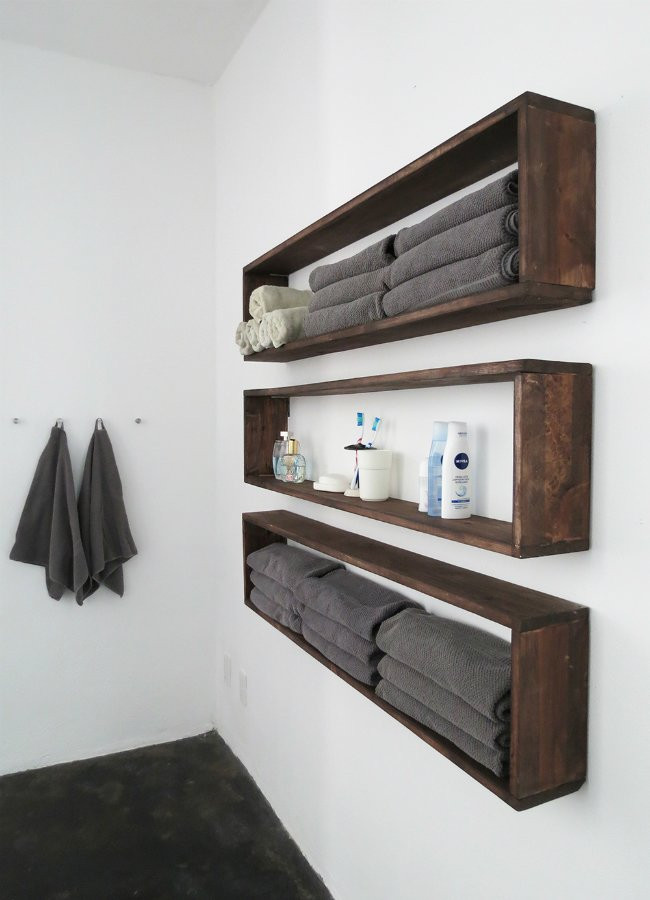 Shelves For Bathroom Wall
 DIY Wall Shelves in the Bathroom Tutorial Bob Vila
