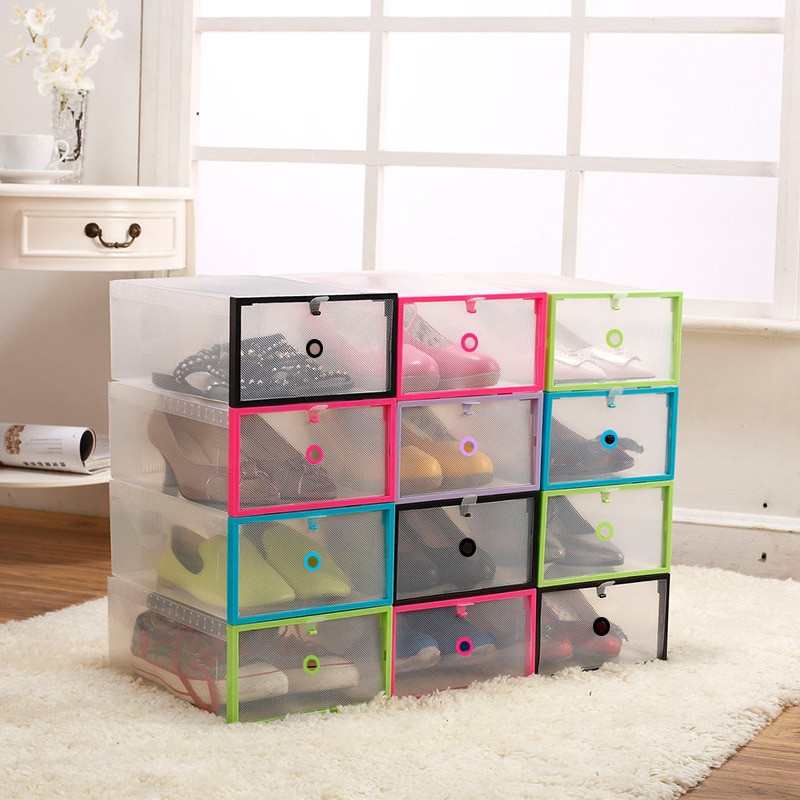 Shoe Box Organizer DIY
 DIY Multifunction Plastic Shoe Box Transparent Storage