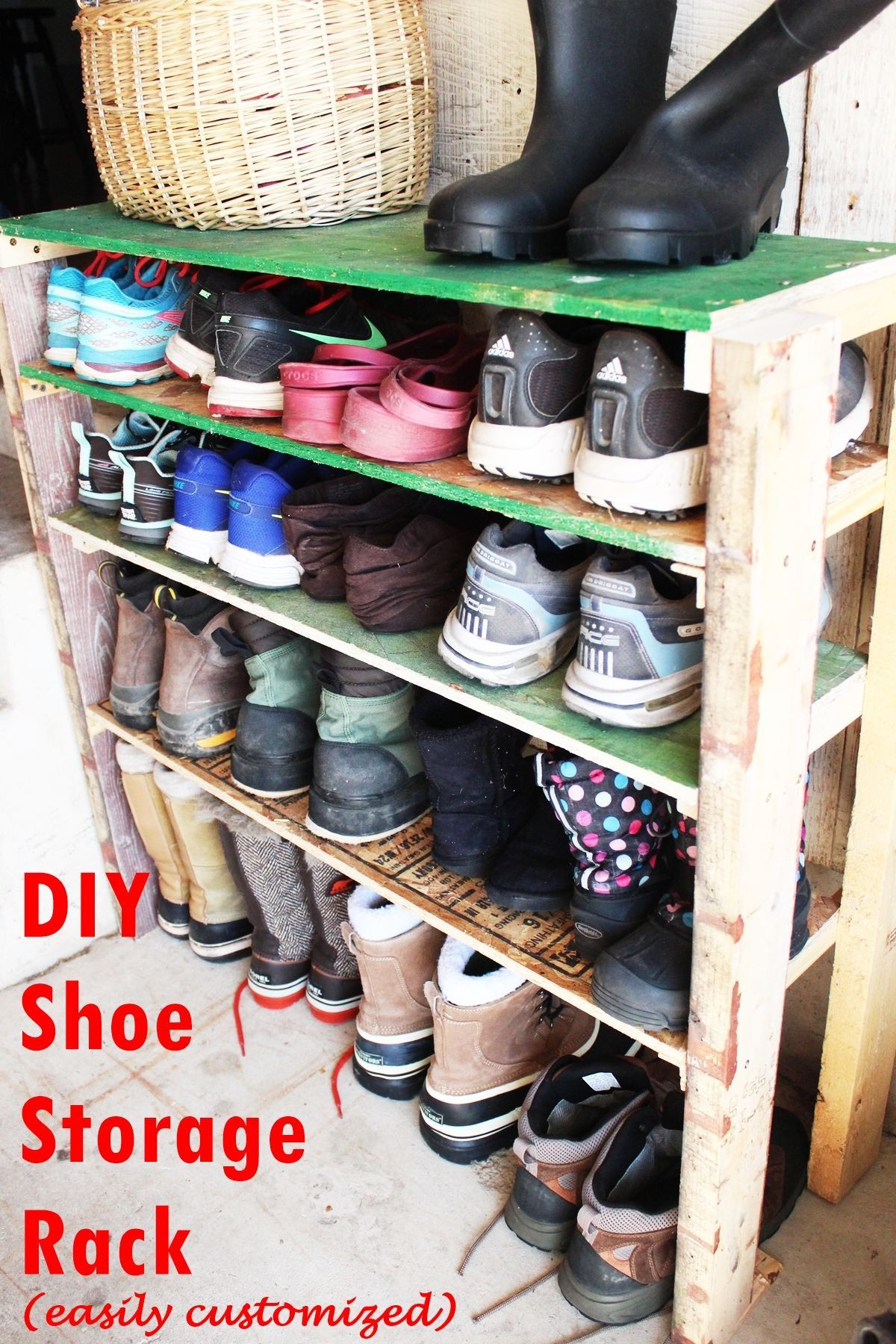 Shoe Organizer DIY
 DIY Shoe Storage Shelves for Garage An Easy Fast and