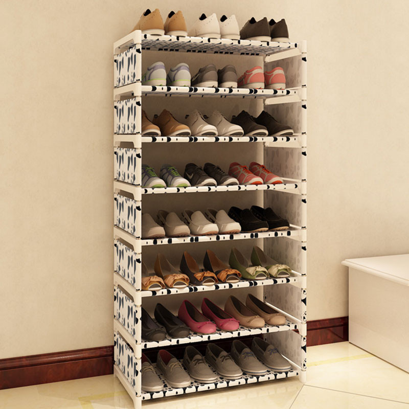 Shoes Organizer DIY
 Eight Layers Metal Non woven Cloth Simple Shoe Rack Space