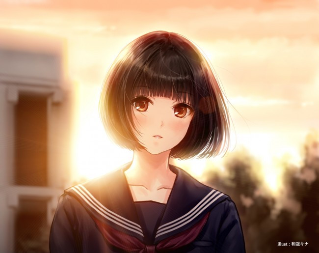 Short Hairstyles Anime
 Wallpaper Anime Girl Semi Realistic Short Hair School