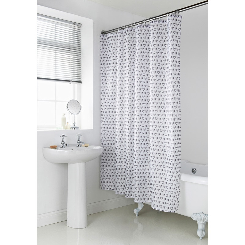 Shower Curtain For Gray Bathroom
 Geo Shower Curtain Grey Heart