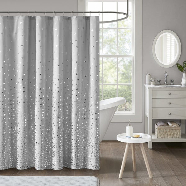 Shower Curtain For Gray Bathroom
 Shop Intelligent Design Liv Grey Silver Printed Shower