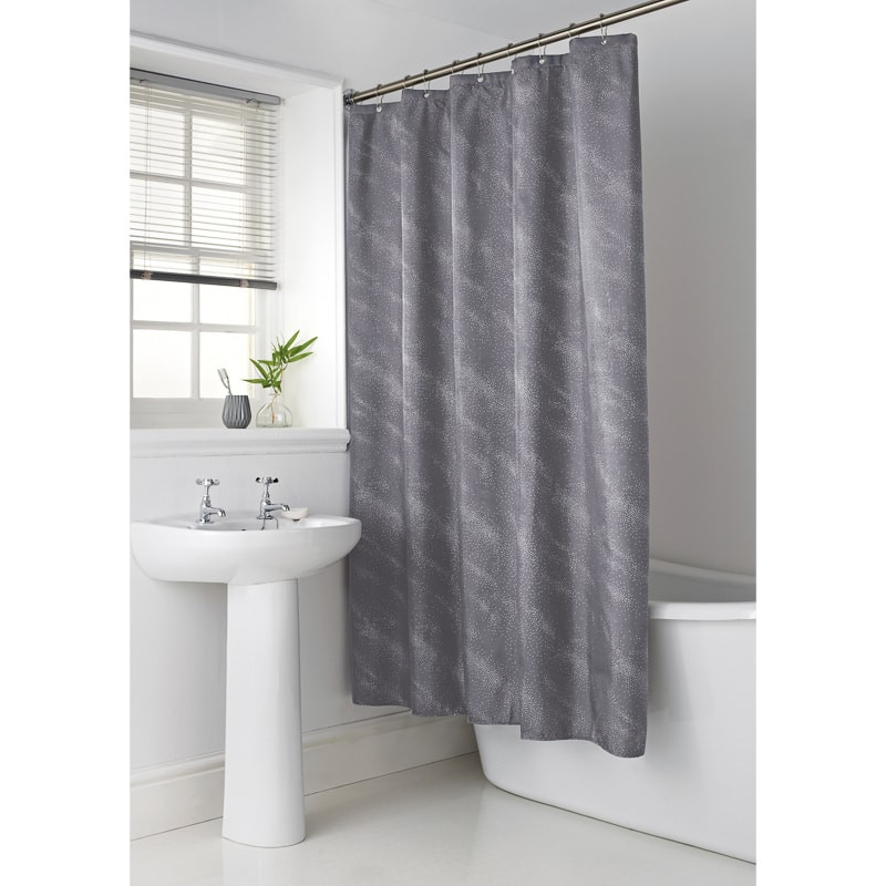 Shower Curtains For Grey Bathroom
 Sparkle Shower Curtain Grey