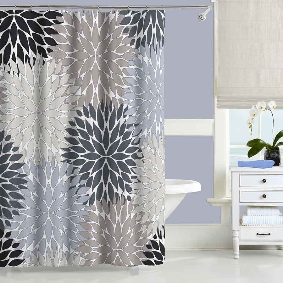 Shower Curtains For Grey Bathroom
 Gray Shower Curtain Bathroom Rug Blue Black Beige Bathroom