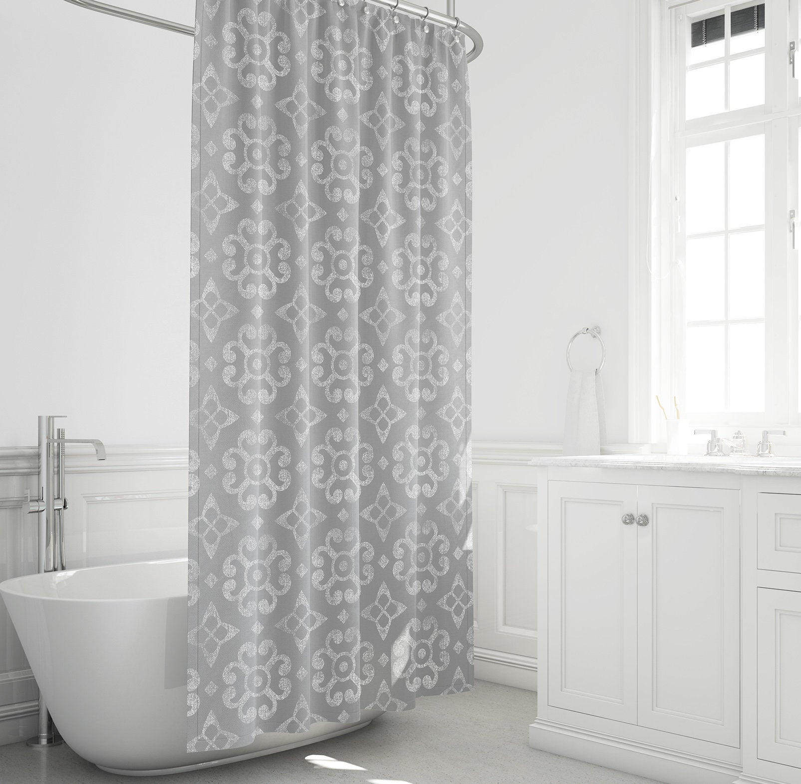 Shower Curtains For Grey Bathroom
 Farmhouse shower curtain gray and white bathroom decor