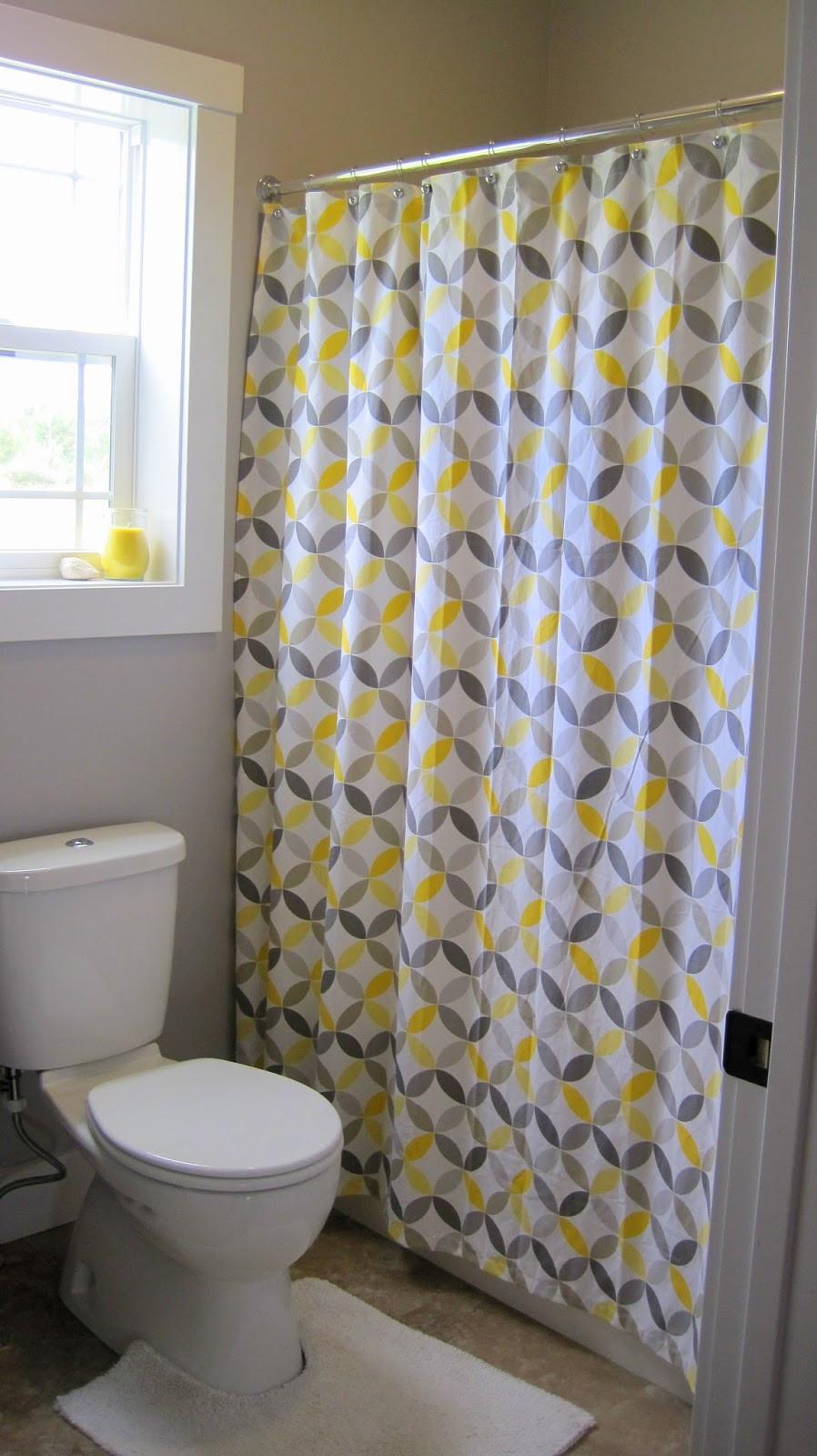 Shower Curtains For Grey Bathroom
 I Married a Tree Hugger Cheery Yellow and Grey Bathroom