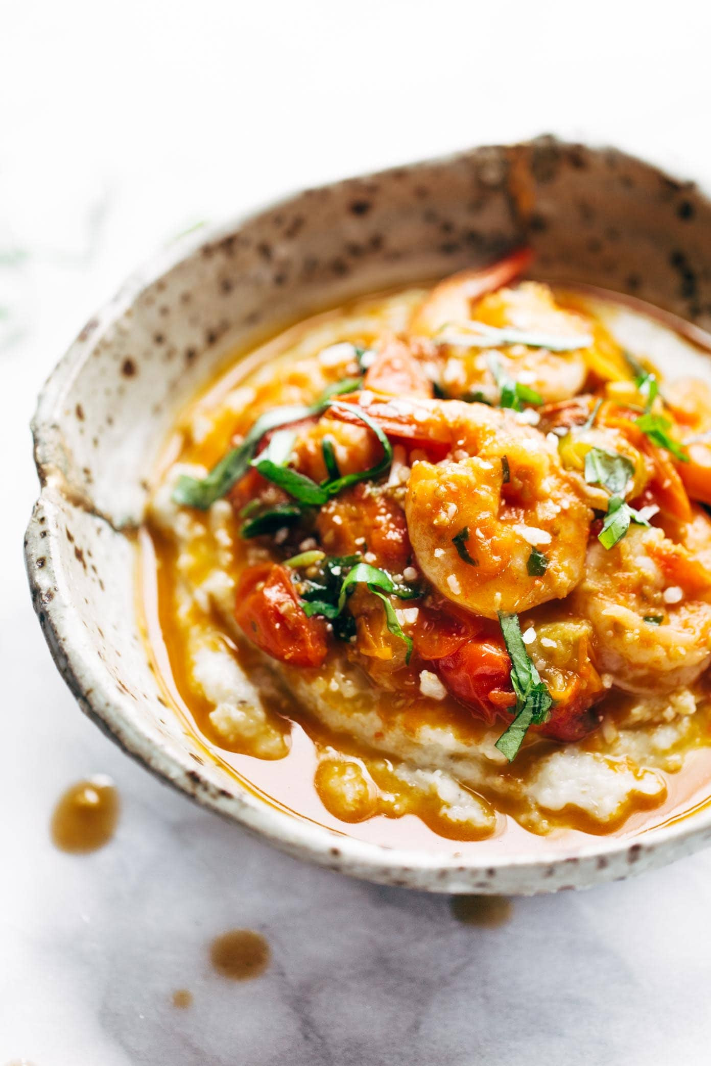 Shrimp And Grits Breakfast
 Garlic Basil Shrimp and Grits Recipe Pinch of Yum