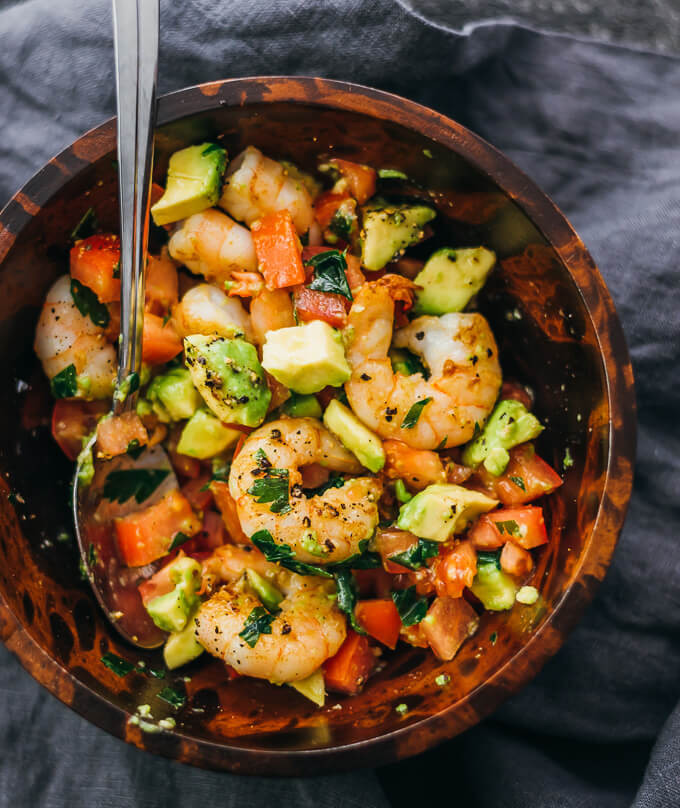 Shrimp Avocado Tomato Salad
 Easy Shrimp Avocado Salad with Tomatoes and Feta Savory