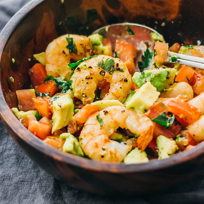 Shrimp Avocado Tomato Salad
 Easy Shrimp Avocado Salad with Tomatoes Savory Tooth