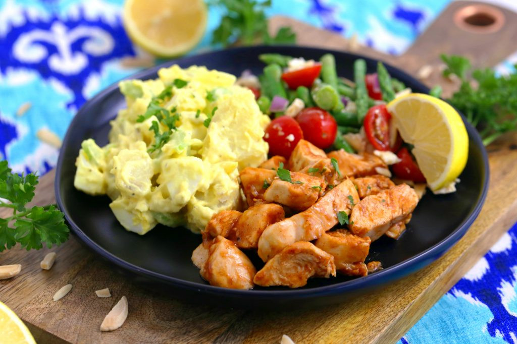 Side Dishes For Barbecue Chicken
 Pan Grilled BBQ Chicken for Cold BBQ Salad Bowls