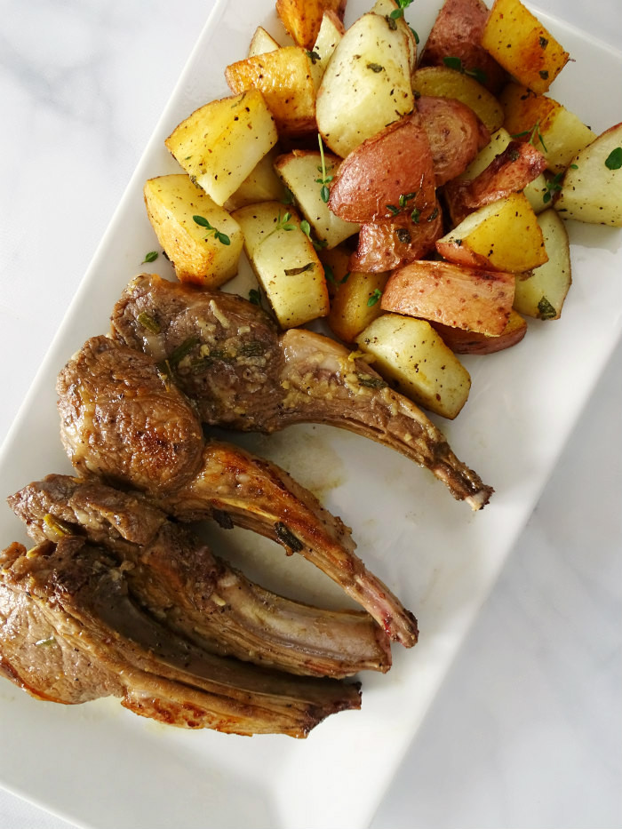 Side Dishes For Lamb Chop
 Lemon Rosemary Lamb Chops with Herbed Potatoes Living La