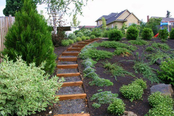 Side Sloped Backyard Landscaping
 side yard landscaping ideas steep hillside