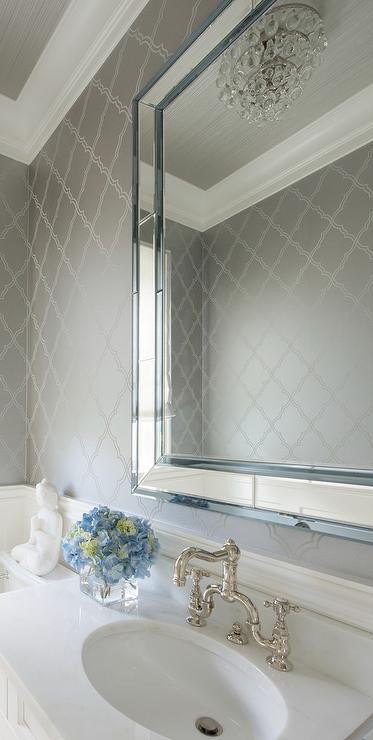 Silver Bathroom Wall Decor
 Silver Bathroom Wallcovering Design Ideas