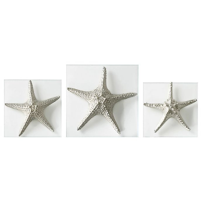 Silver Bathroom Wall Decor
 Uttermost Silver Starfish Wall Art Set of 3