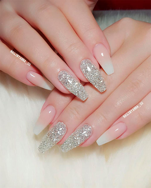 Silver Glitter Ombre Nails
 How to Do French Ombre Nails with Gel Polish Stylish Belles