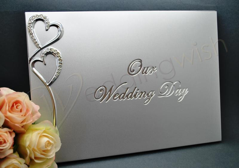 Silver Heart Wedding Guest Book
 Wedding Silver Our Wedding Day Guest Book Wedding Wish