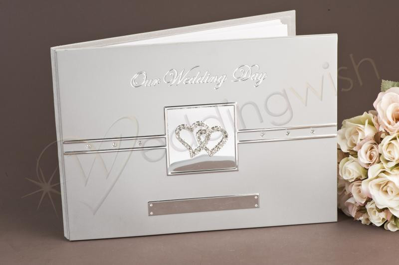 Silver Heart Wedding Guest Book
 Wedding Deluxe Silver Guest Book Wedding Wish