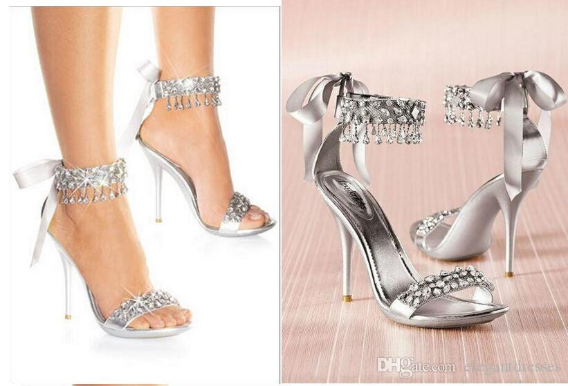 Silver Rhinestone Wedding Shoes
 Ew Fashion Wedding Shoes Silver Rhinestone High Heels