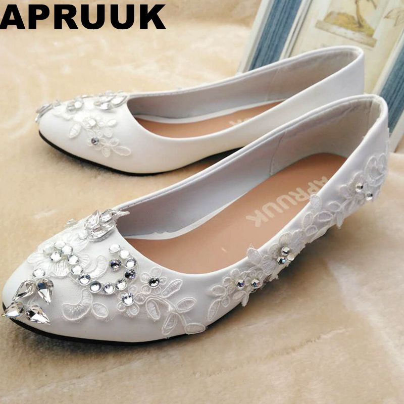 Silver Rhinestone Wedding Shoes
 Silver crystal rhinestones wedding shoes bride white lace