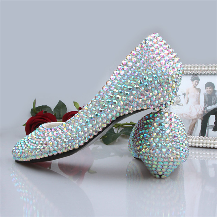 Silver Rhinestone Wedding Shoes
 2015 New fashion handmade silver rhinestone wedding shoes