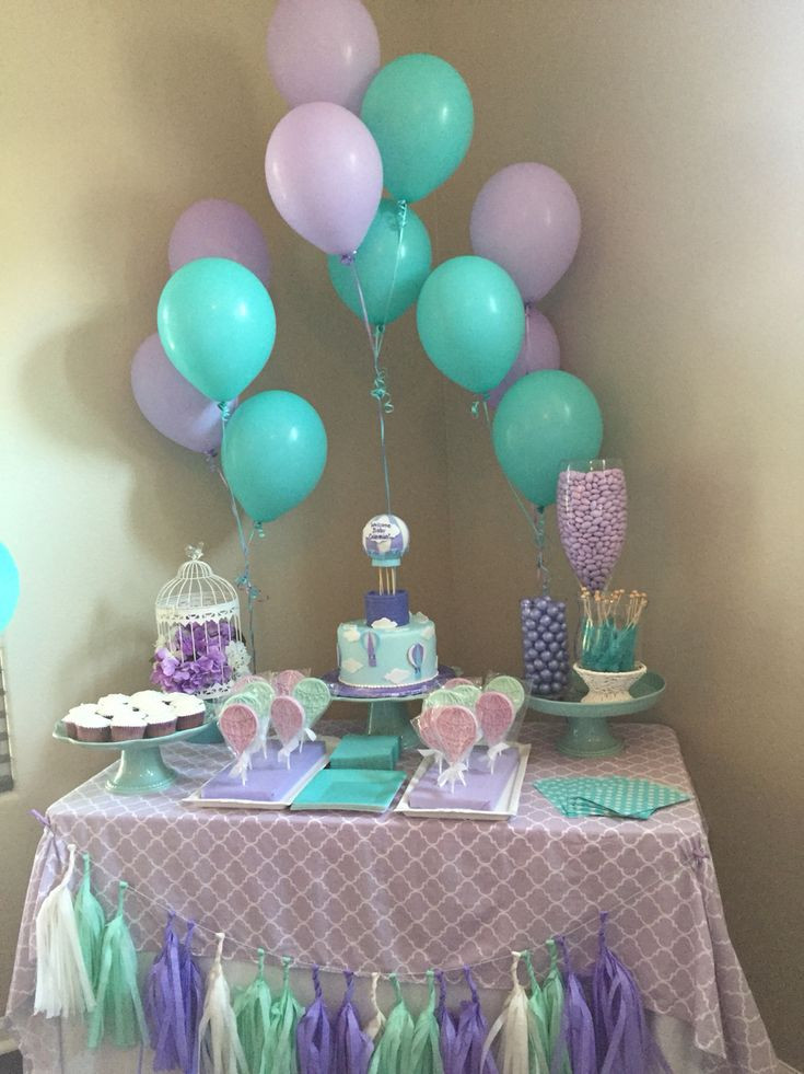 Simple Baby Shower Decoration Ideas
 Mint and lavender baby shower