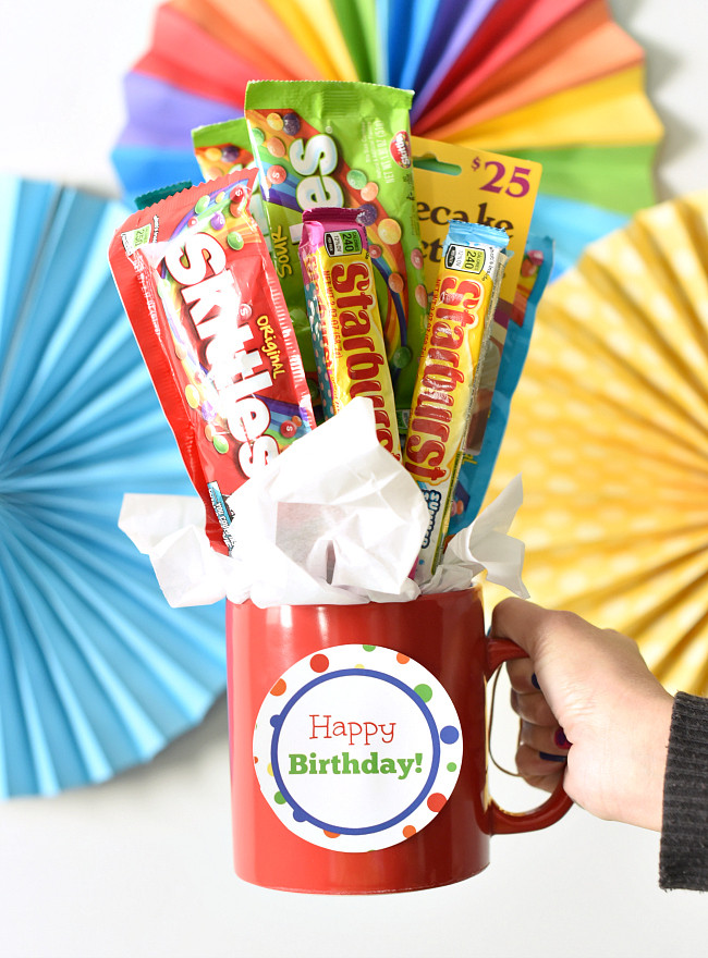 Simple Birthday Gift Ideas
 Easy Birthday Gift Idea Candy Bouquet in a Mug – Fun Squared