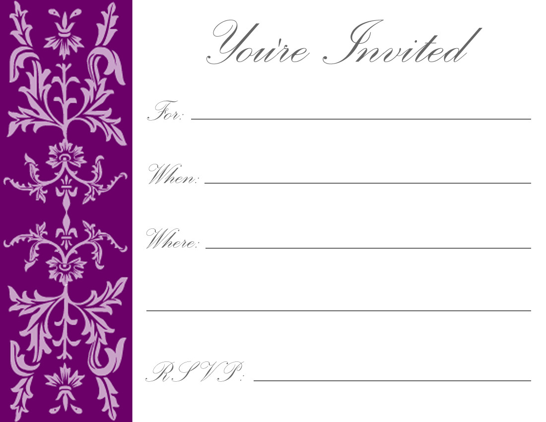 Simple Birthday Invitations
 Printable Birthday Invitations