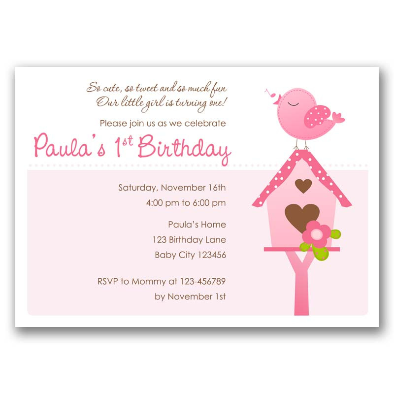 Simple Birthday Invitations
 Simple Bird and Bird House Birthday Invitation – CallaChic