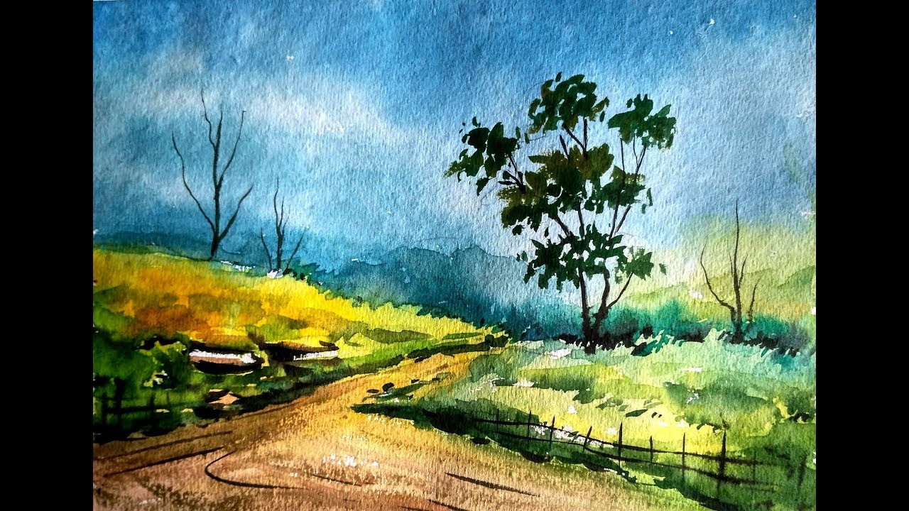 Simple Landscape Paintings
 Simple Watercolor Landscape Painting for Beginners