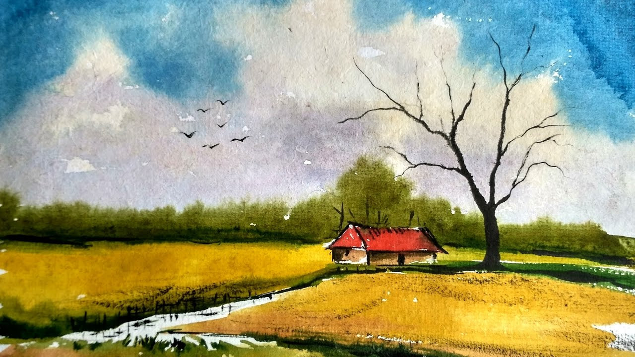 Simple Landscape Paintings
 Simple landscape painting in Watercolor