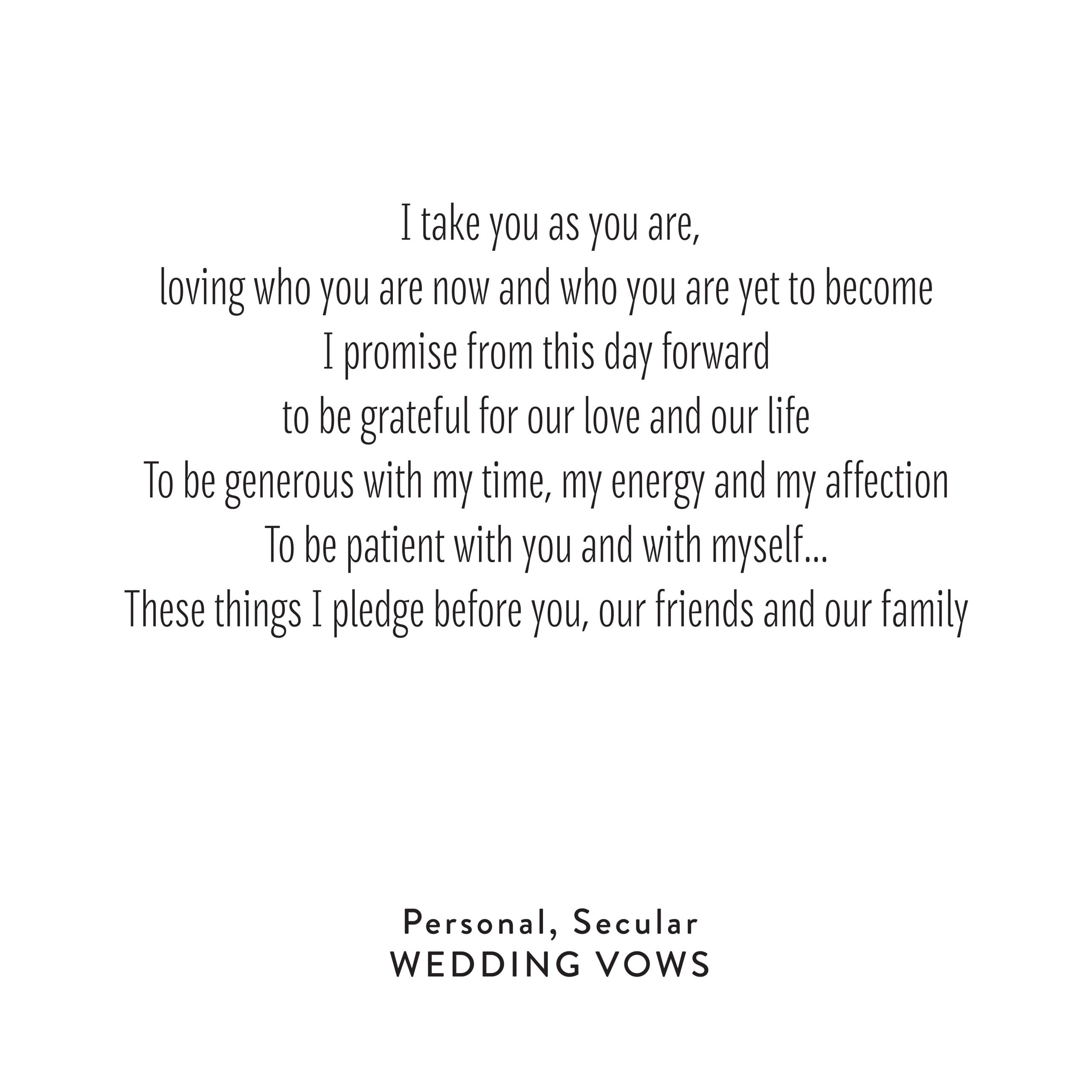 Simple Wedding Vows Non Religious
 Simple Wedding Ceremony Script Non Religious Unique