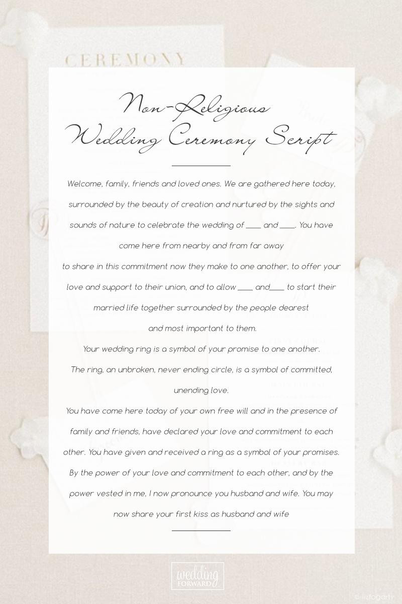 Simple Wedding Vows Non Religious
 Wedding Ceremony Script For Each Wedding Type