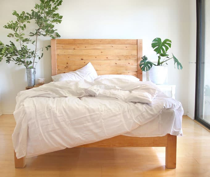 Simple Wooden Bed Frame DIY
 DIY Bed Frame & Wood Headboard $1500 Look for $100 A