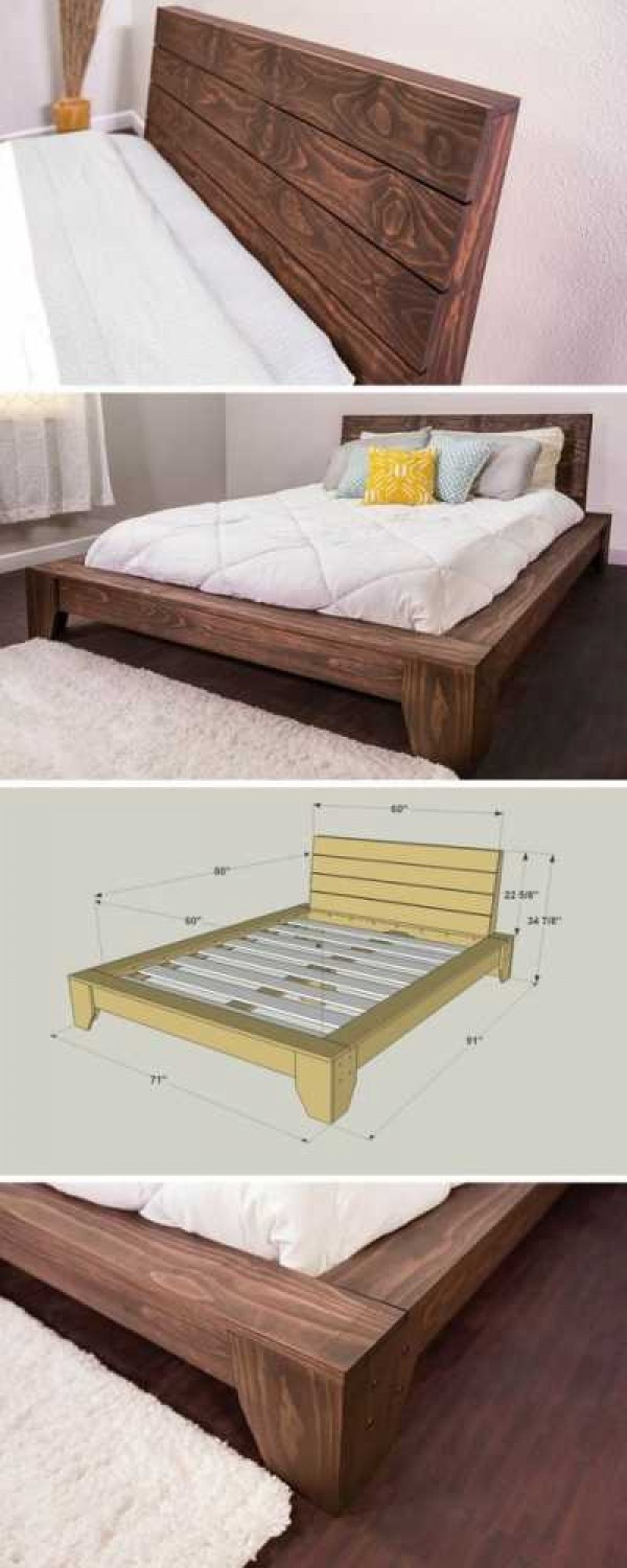 Simple Wooden Bed Frame DIY
 45 Easy DIY Bed Frame Projects You Can Build on a Bud