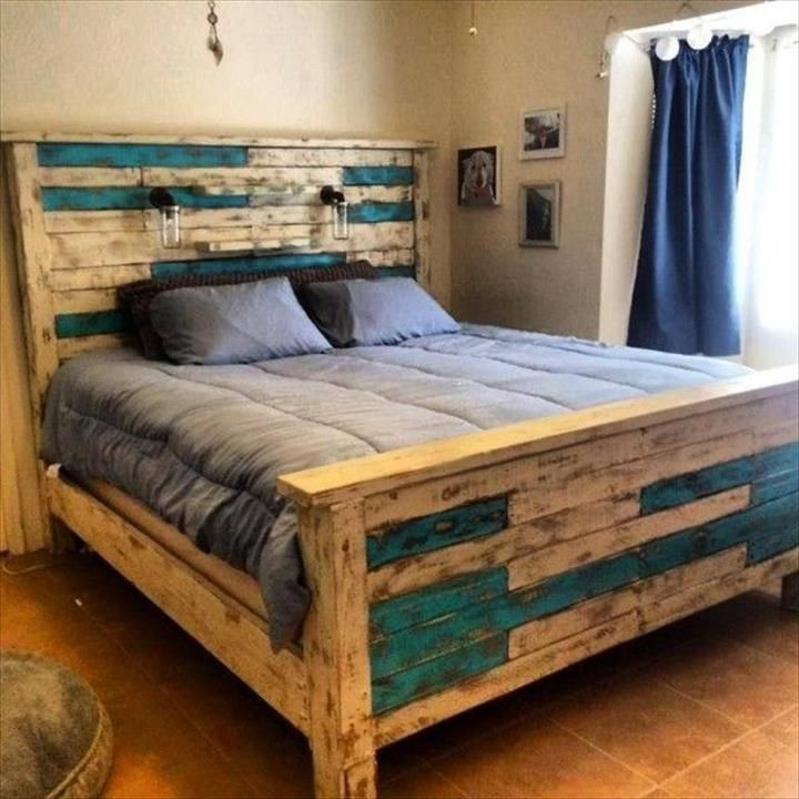 Simple Wooden Bed Frame DIY
 rustic pallet queen size bed frame