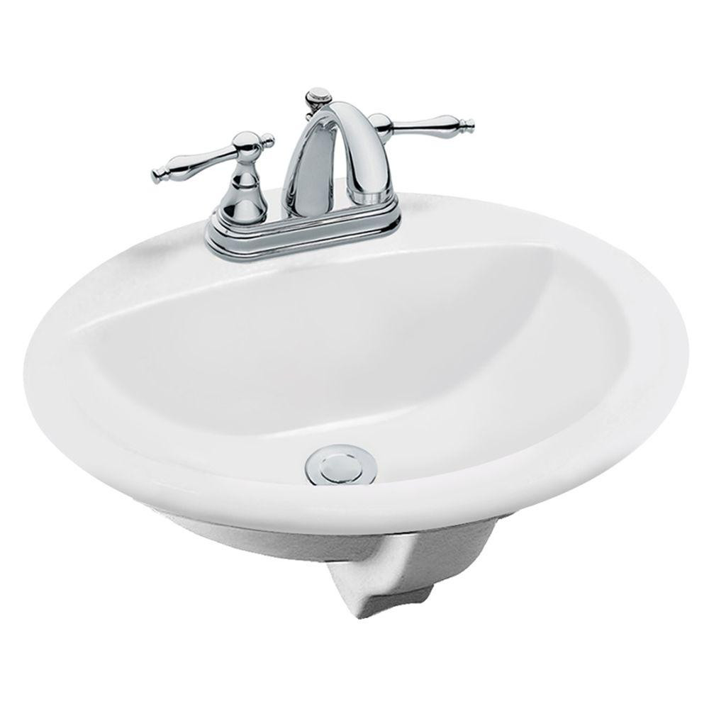 Sink Bathroom Home Depot
 Glacier Bay Aragon Self Rimming Drop In Bathroom Sink in