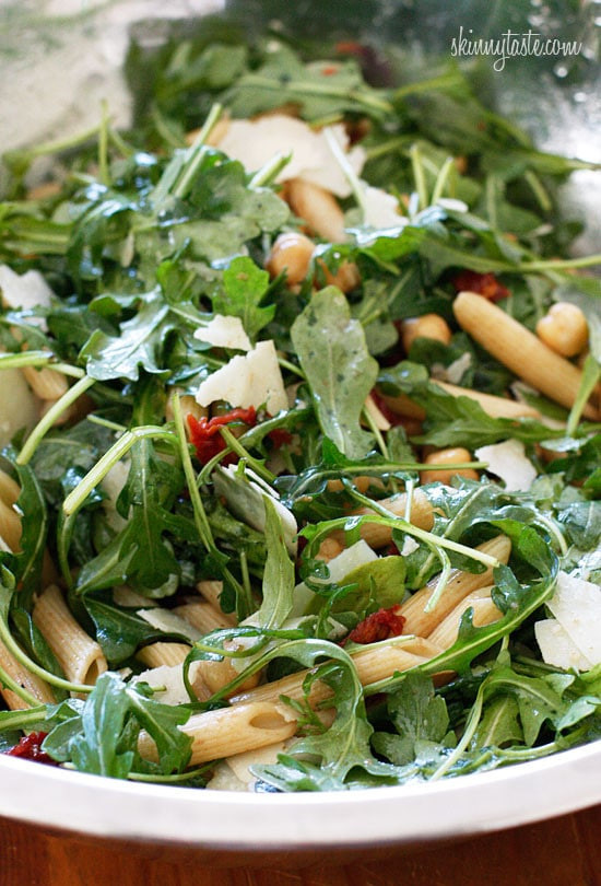 Skinnytaste Pasta Salad
 Arugula Salad with Penne Garbanzo Beans and Sun Dried