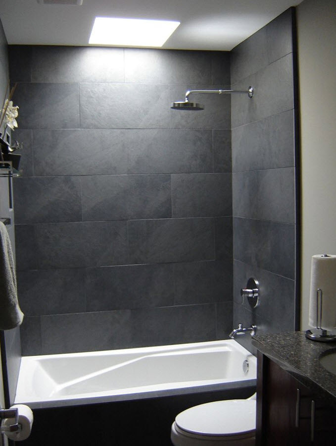 Slate Tile Bathroom
 35 black slate bathroom wall tiles ideas and pictures