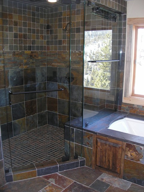 Slate Tile Bathroom
 Slate tile shower