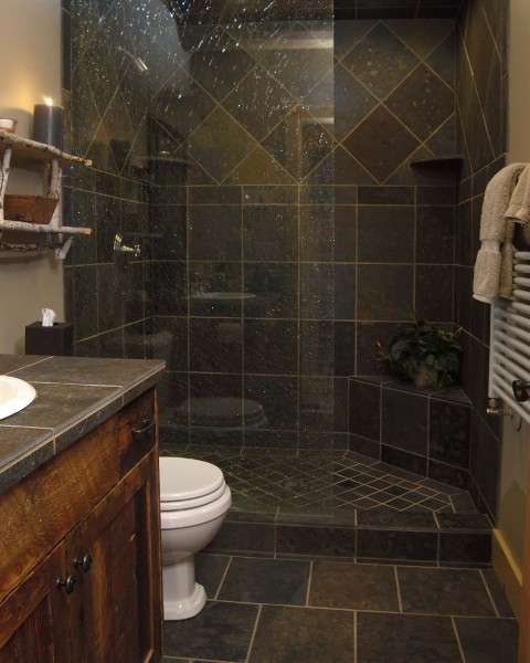 Slate Tile Bathroom
 Slate tile shower