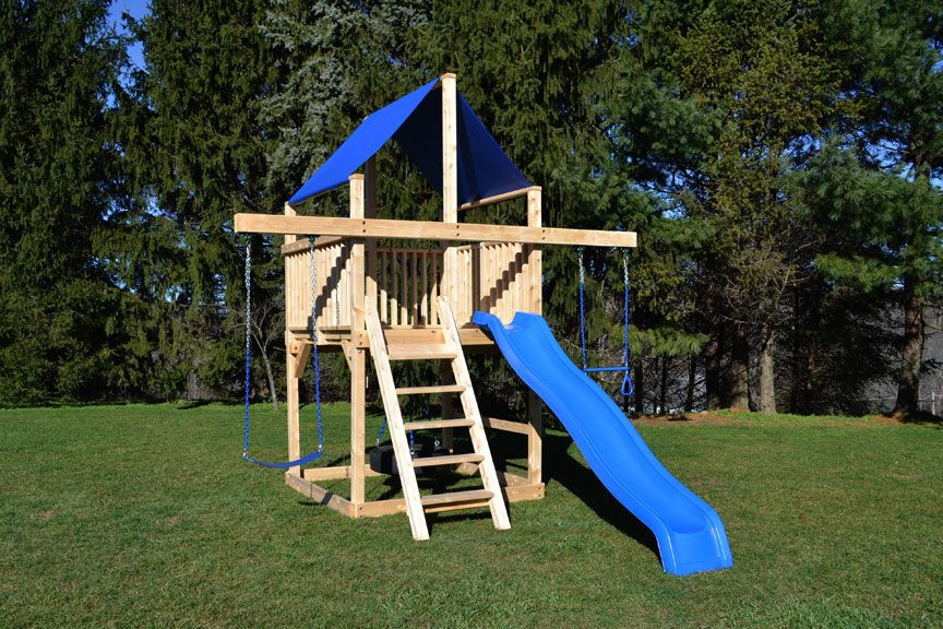 Small Backyard Playground Sets
 Cedar Swing Sets The Bailey Space Saver