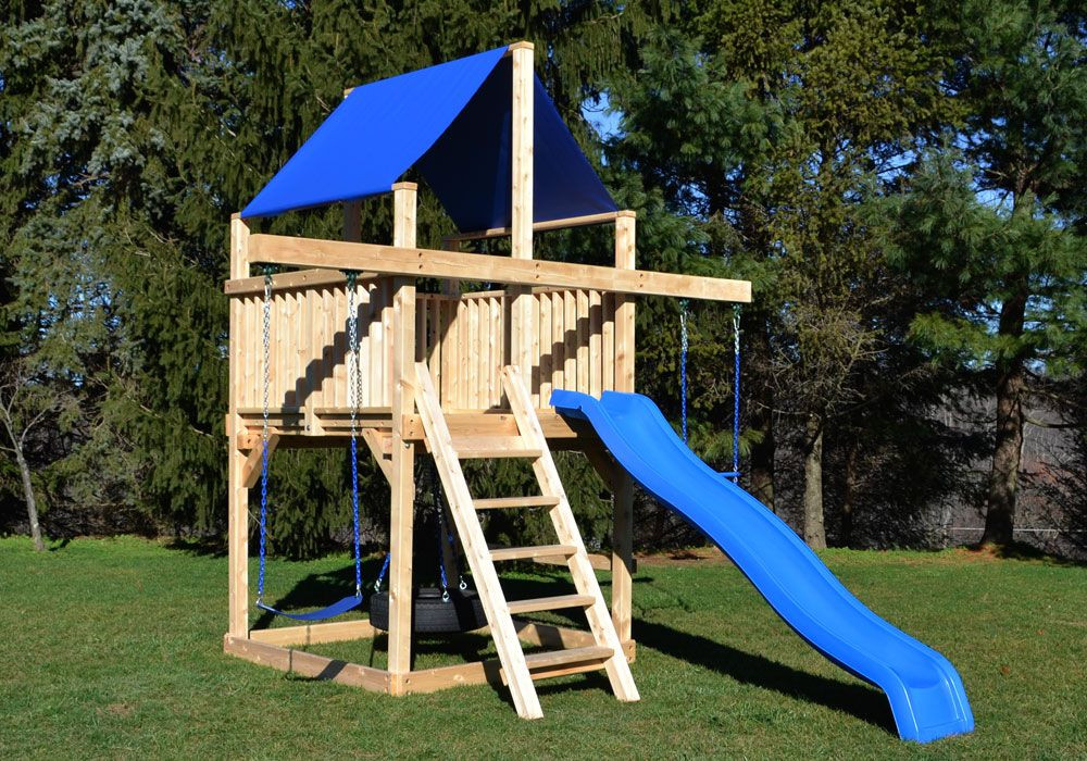 Small Backyard Playground Sets
 Cedar Swing Sets The Bailey Space Saver