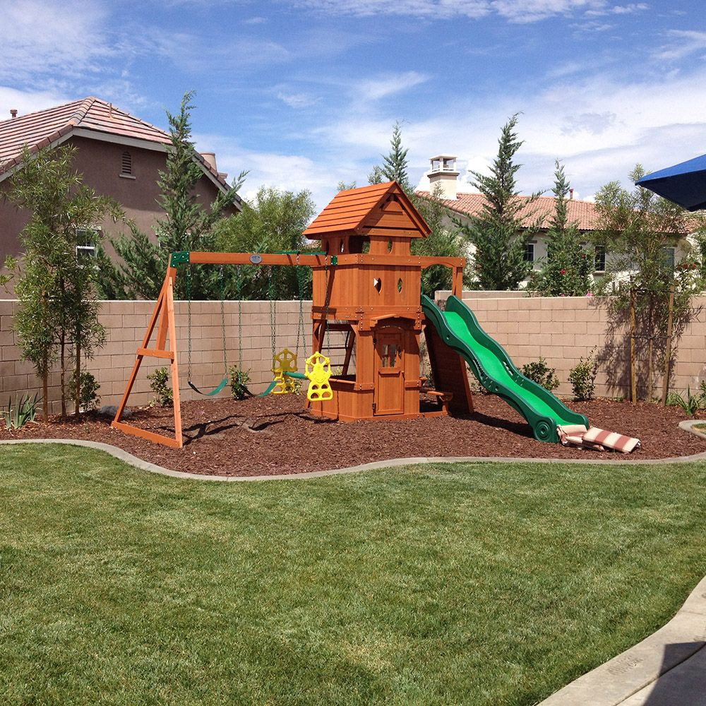 Small Backyard Playground Sets
 Landscaping Underneath Swing Sets With images