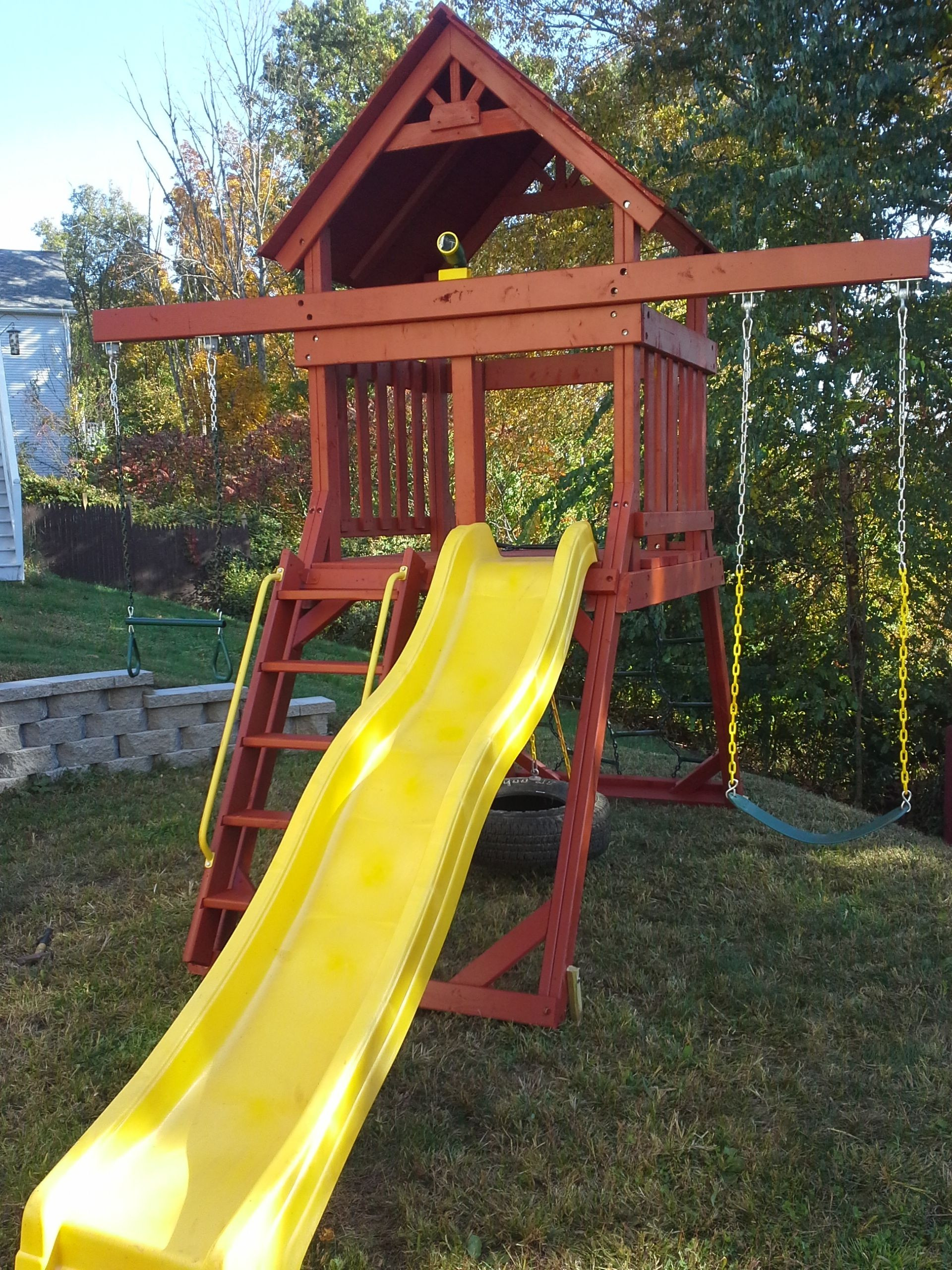 Small Backyard Playground Sets
 Custom made space saver swing set