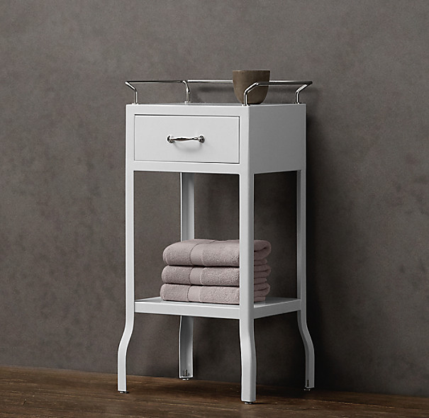 Small Bathroom Table
 Pharmacy Small Cabinet with Single Drawer White