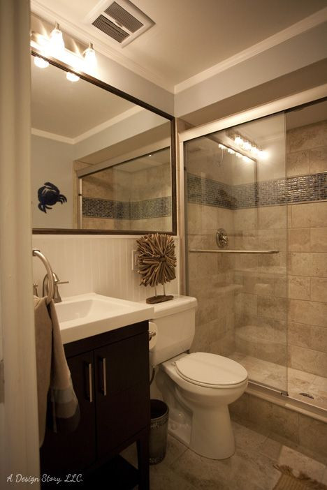Small Bathroom Vanity Mirrors
 Small bath ideas Love the large mirror over the sink and